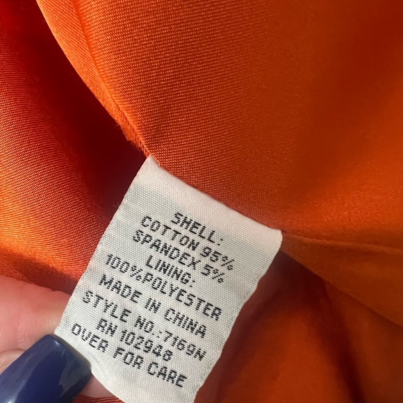 Anthropologie Tulle velour rust orange long coat button down fully lined - Picture 9 of 10